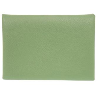 Herm&egrave;s Pre-owned Card Case - Dames - Vintage Accessoires - Groen - ONE Size - Leer - Vintage