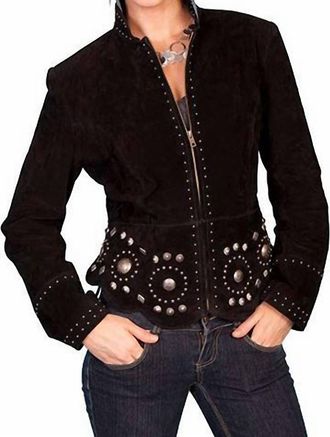 Scully Suede Concho Jacket In Black