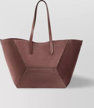 Brunello Cucinelli folded geometric suede tote bag