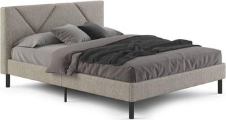 Dmora Cama Doble de Tela Gris