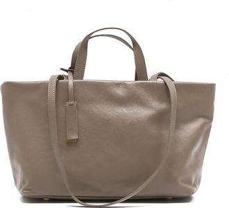 Generic Compatible For Womens Oil Wax Leather Large Capacity Handbag Cowhide(Grey)