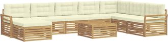 vidaXL Conjunto De Sof&aacute;s De Exterior 9 Uds. Blanco Y Crema Vidaxl