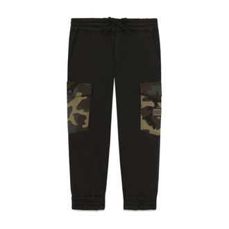 Dolce & Gabbana Cotton Kids Trousers - male - Dolce & Gabbana - Sweatpants - Black - 8 Y - Kids