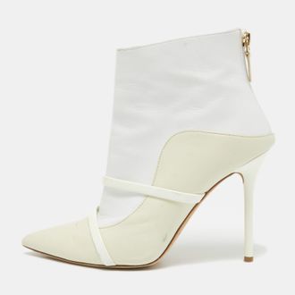 Malone Souliers Cream/white Leather Madison Pointed Toe Ankle Boots