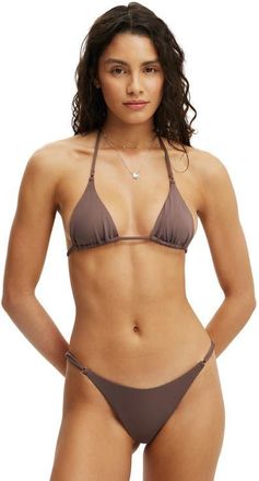 Cotton On Womens Micro String Triangle Bikini Top in Clay Taupe Matte at Nordstrom, Size X-Small