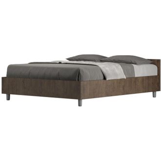 ITYhome Ityhome - Letto alla Francese - nuamo - Colore: Noce - Dimensione Rete: 140x190 - Tipologia Letto: Senza Rete