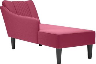 vidaXL Vidaxl - Chaise longue con reposabrazos derecho terciopelo rojo vino