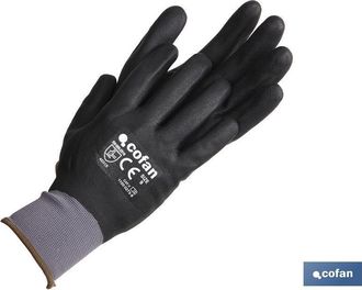 cofan Cofan - Guantes 100 % Impregnados De Nitrilo Ideales Para Automoci&oacute;n Construcci&oacute;n Y Manipulaci&oacute;n De Aceites En Packs De 12 Pares 10