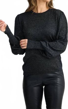 Brave & True Domenica Knit Top In Black Sparkle