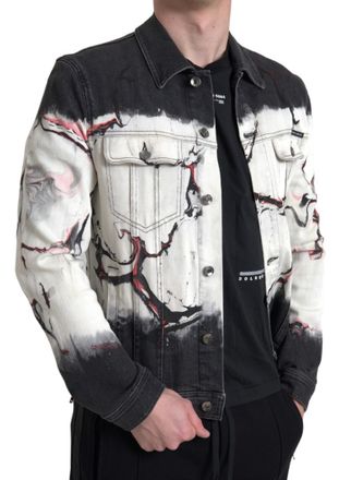 Dolce & Gabbana Multicolor Cotton Collared Denim Mens Jacket