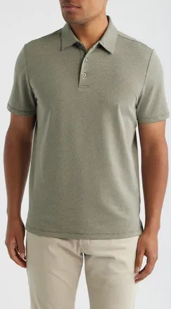 Robert Barakett Keyes Jacquard Knit Polo in Dusty Olive at Nordstrom, Size Xx-Large