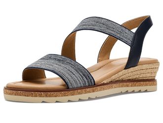 Easy Spirit Sabina Womens Wedge Shoes Navy/Silver : 7.5 M (B), Faux Leather