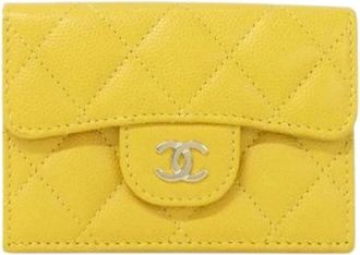 Chanel Tweedehands leren portemonnees - Dames - Vintage Accessoires - Geel - ONE Size - Vintage