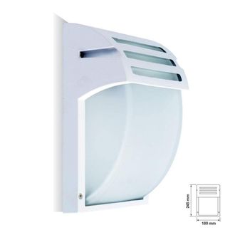 Trade Shop Trade Shop Traesio - Trade Shop - Portalampada Esterno Alluminio Vetro Bianco Vt7077 E27 Ip44 Illuminazione