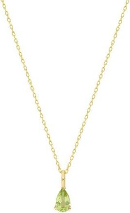 Bony Levy 14K Gold Pear Cut Peridot Pendant Necklace in 14K Yellow Gold at Nordstrom Rack, Size 18