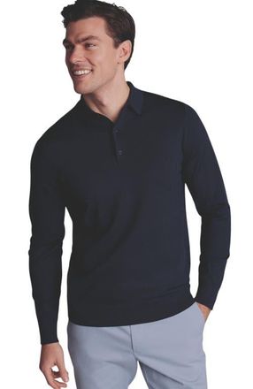 CHARLES TYRWHITT Pure Merino Polo Neck Sweater in Navy at Nordstrom, Size Xx-Large