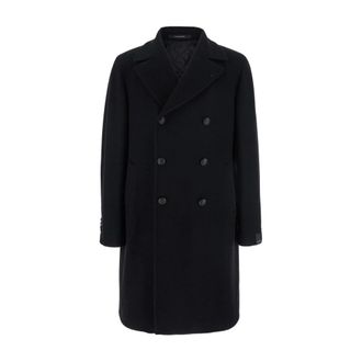 Tagliatore Double-Breasted Coats, male, Black, Size: XL Tagliatore Coats Black