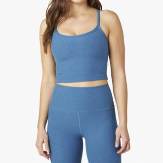 Beyond Yoga Spacedye Slim Racerback Cropped Tank Top In Gulf Stream-Oceana