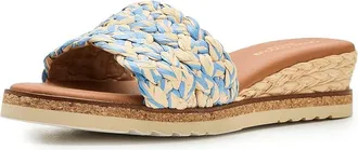 Andr&eacute; Assous Nessie Womens Sandals Natural/Sky Blue : 10 M, Textile