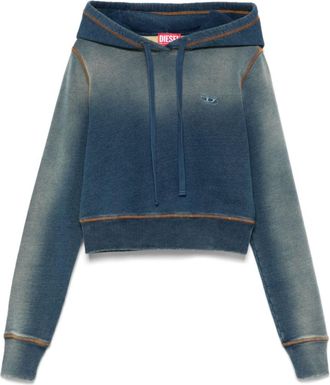 Diesel Blue Logo Embroidered Hoodie