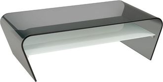 Vente-Unique Mesa de centro KELLY - Cristal templado - Negro y blanco