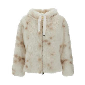 Herno Chaqueta con Capucha de Pelo Sint&eacute;tico de Lince - Jackets - Mujer - Blanco - S
