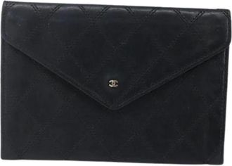 Chanel Pre-owned Wallets, female, Black, Size: ONE SIZE Pre-owned Leather Wallet