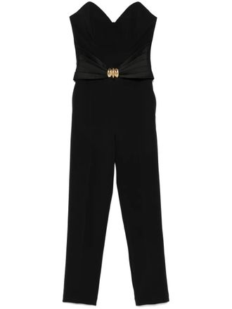 オールインワン・サロペット ELISABETTA FRANCHI Woman Jumpsuits Black TU039 110 Elisabetta Franchi Woman Long Jumpsuit with Diamonds and