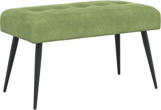 vidaXL Banco Con Tapicer&iacute;a Con Botones Verde Claro 80 X 40 X 46 Cm Vidaxl