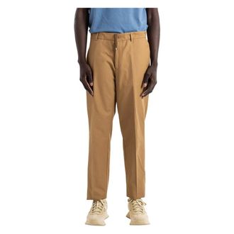 Moncler Chinos, male, Brown, Size: L Technical Cotton Blend Pants