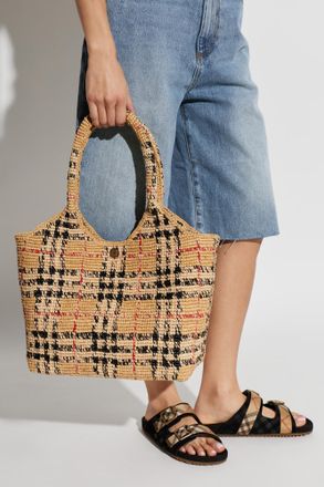 Burberry Shopper Bag Margate Small, Womens, Beige