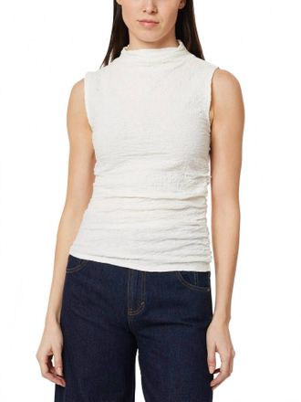 Habitual Sleeveless Gathered Top In Whisper White
