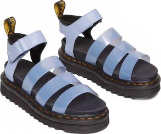 Dr. Martens Womens Blaire Jelly Glitter Strap Sandals In Zen Blue