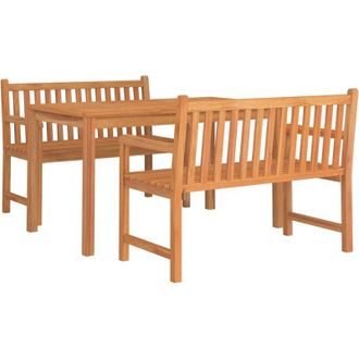 vidaXL Juego De Comedor Para Jard&iacute;n 3 Pzas Madera Maciza De Teca Vidaxl