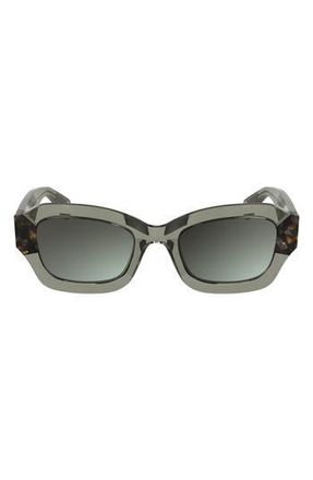 Longchamp Heritage 50mm Cat Eye Sunglasses in Transparent Olive/havana at Nordstrom Rack