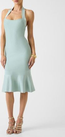 Marciano Jenny Rib Halter Midi Dress in Light Blue at Nordstrom, Size 10 Us