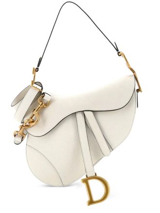 Dior Saddle Handbag with Strap Leather Medium shoulder bag - Bianco
