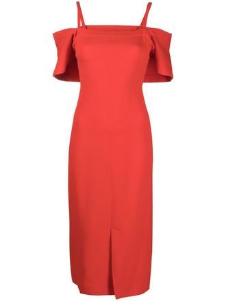 Victoria Beckham Off-shoulder jurk - Rood