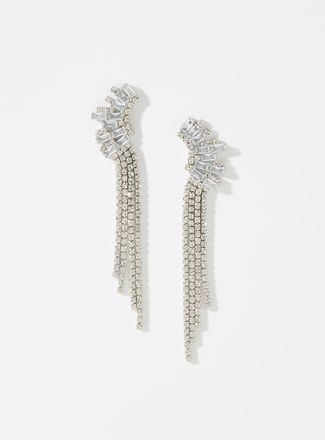 Simons Womens Ornamental crystal rain earrings