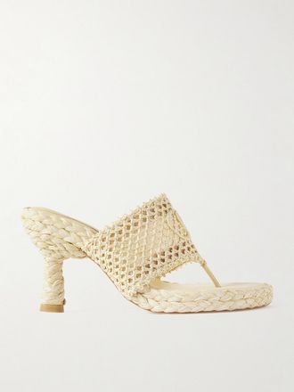Chloé Mule In Rafia Crochet Isla - Neutri
