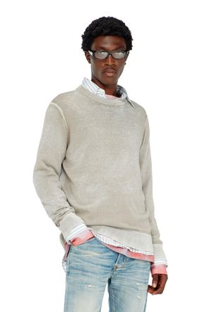 Diesel Jumper with faded reverse print - Knitwear - Man - Grey