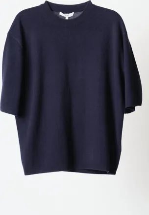 Tibi Womens Washable Cashmere Easy Tee In Navy