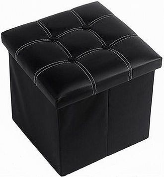 Trade Shop Trade Shop - Pouff Puff Pouf Contenitore Imbottito Portaoggetti Seduta Nero 30x30x30 Cm 79427