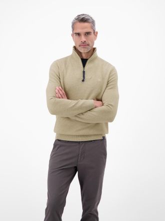 Lerros Strickpullover LERROS Herren Stricktroyer in Twist-Struktur, Herren, Gr. 3XL, tender beige melange, 100% Baumwolle, ohne Ausschnitt, Pullover Strickpu