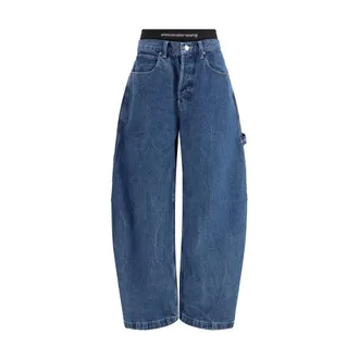 Alexander Wang Alexander Wang, Loose-fit Jeans, female, Blue, Size: W26 Prestyled Mid-Rise Oversized Jean