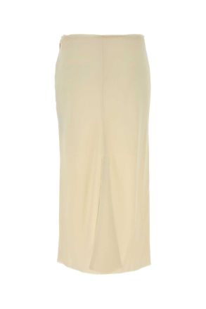 Ami Womens Ivory Stretch Viscose Skirt Gonne