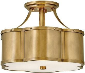 Netlighting Hinkley Chance Cylindrical Ceiling Light Heritage Brass