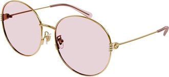 Gucci Pink Round Ladies Sunglasses GG1281SK 004 60