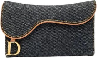 Dior Pre-owned Wallets, female, Blue, Size: ONE SIZE Pre-owned Denim Wallet