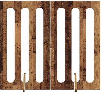 vidaXL Valla Plegable Para Mascotas 2 Uds. Madera De Roble Vidaxl